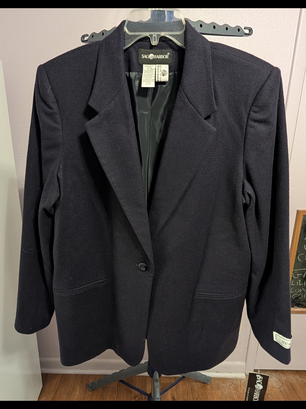 Sag Harbor Black Single-Button Wool-Blend Blazer